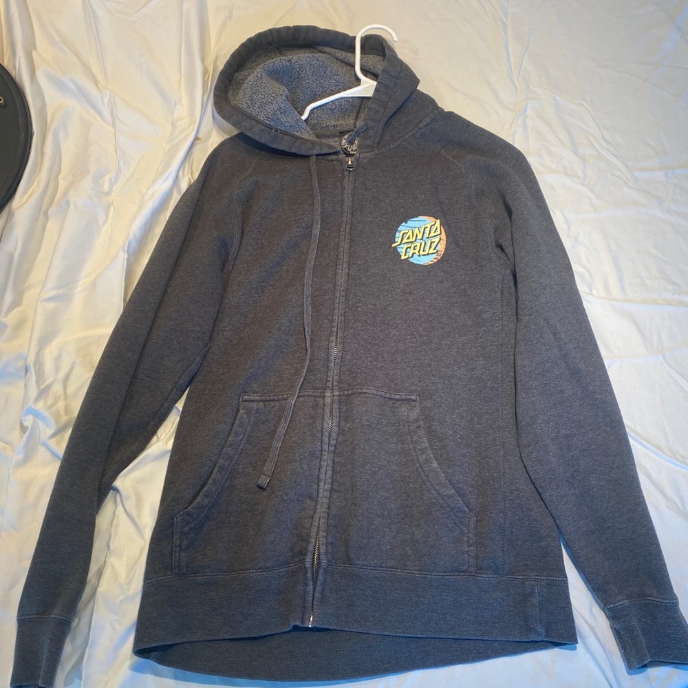 Santa Cruz Zip Up Hoodie- Gray